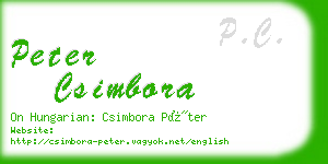 peter csimbora business card